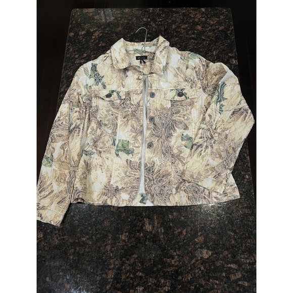 Analogy Jackets & Blazers - Analogy Women's Floral Jacket   Long Sleeve Cotton blend Boho-Chic